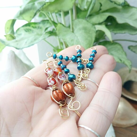 6 Piece Beaded Charm Dangles, Jewelry Making, DIY Jewelry - Picture 2 of 6